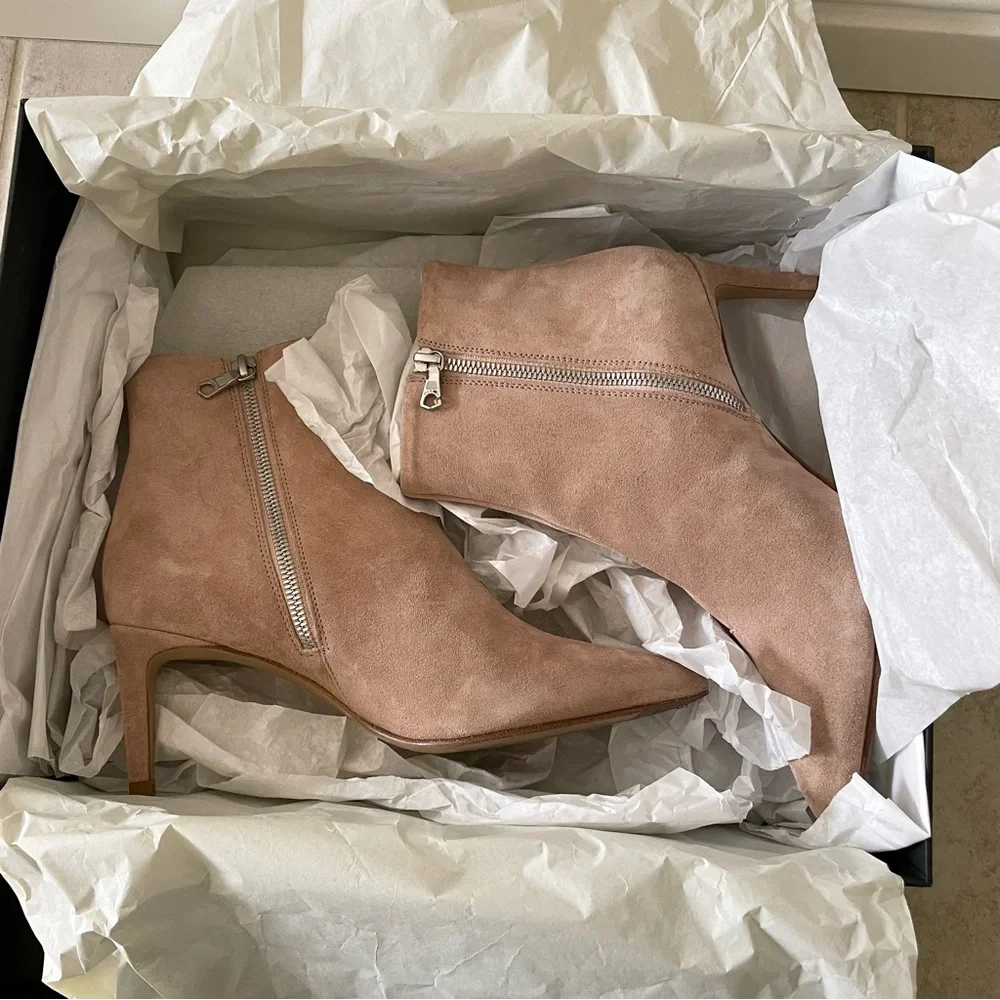 Rag & bone Beha nude suede pointed toe booties boots 7 - Picture 6 of 9
